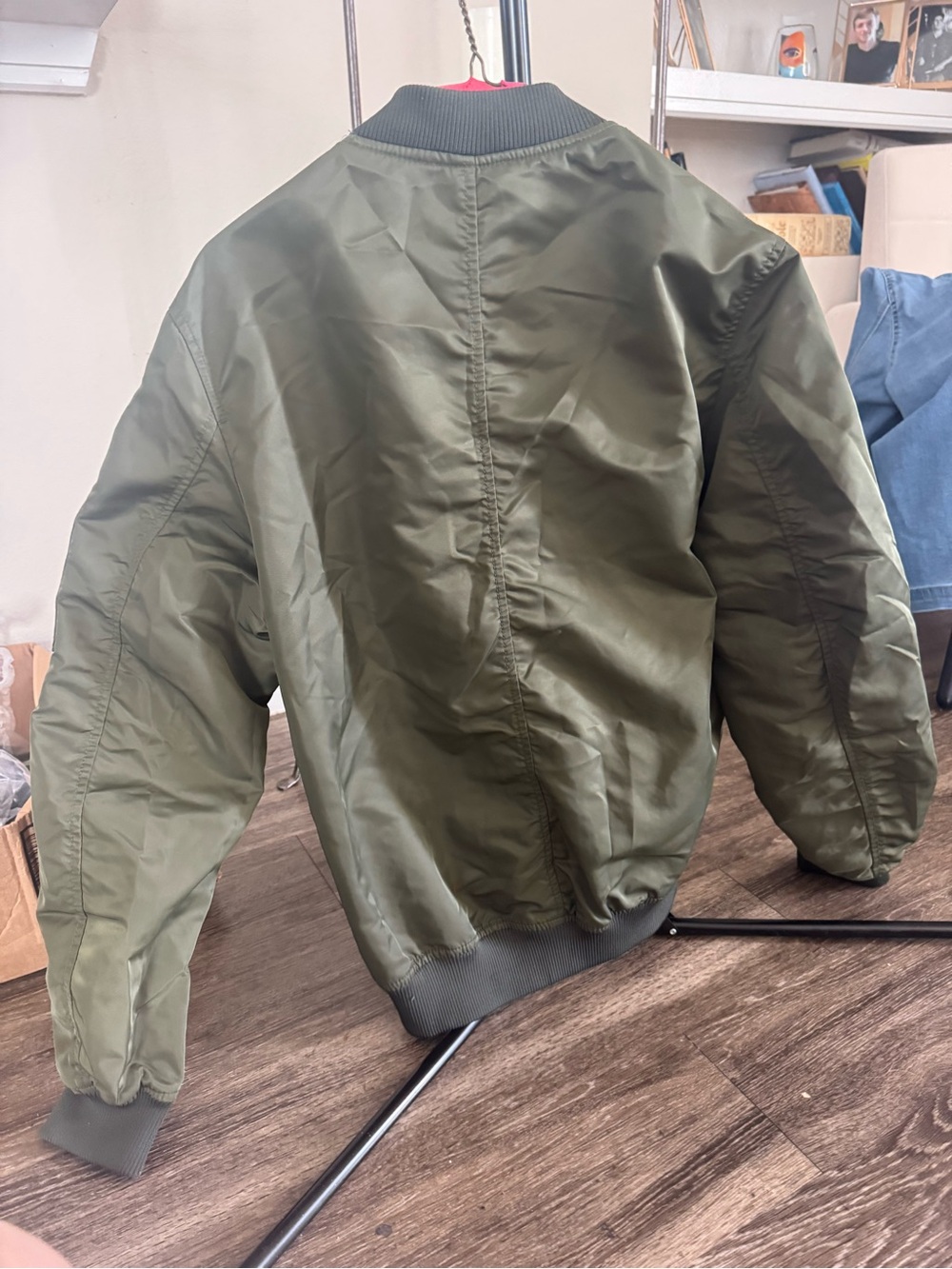 H&M Olive Green NASA Patch Utility Bomber Jacket Size men’sLarge. Halloween!!!! - Picture 3 of 3